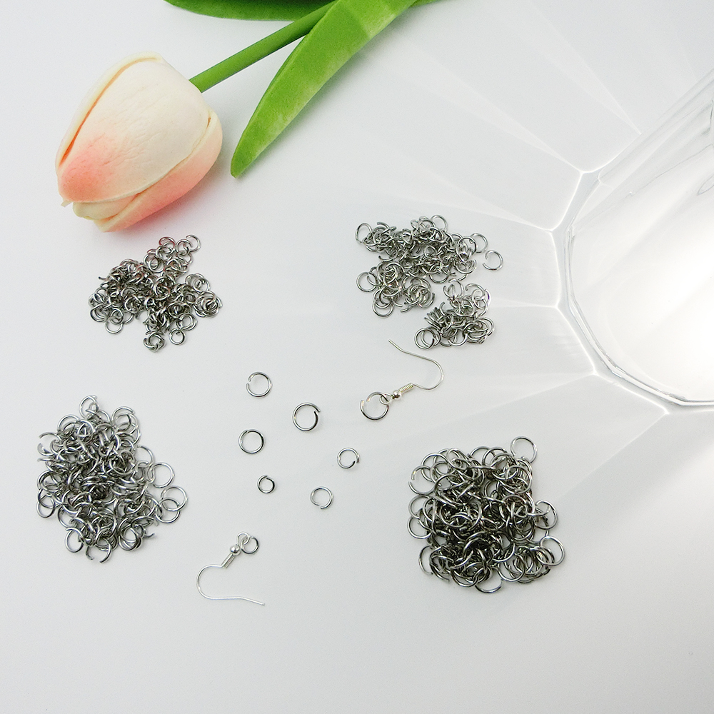 400Pcs Open Jump Rings 5/6/7/8mm Stainless Steel Connector O Rings Small Large for Keychain Dangle Earring Jewelry Making