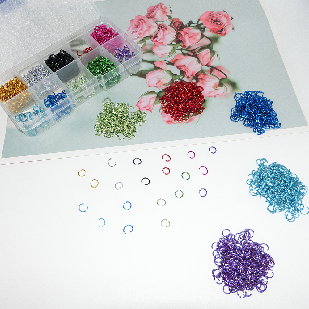 2250Pcs Open Jump Rings 10 Color 6mm Connector O Rings